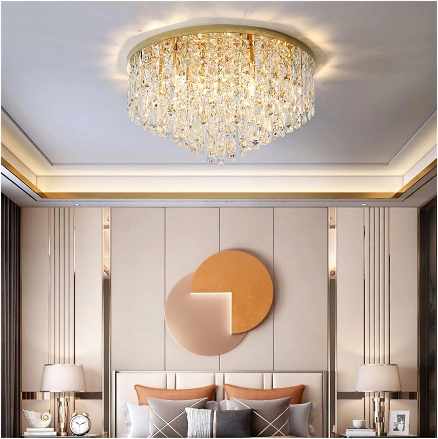 لوستر مدرن LED، چراغ های سقفی کریستالی LED مدرن مناسب برای اتاق خواب، راهرو، آشپزخانه - چراغ سقفی طلایی اتاق نشیمن صنعتی، لوستر مدرن LED، طلایی-D60cm لوستر مدرن LED، چراغ های سقفی کریستالی LED مدرن مناسب برای اتاق خواب، راهرو، آشپزخانه - چراغ سقفی طلایی اتاق نشیمن صنعتی، لوستر مدرن LED، طلایی-D60cm