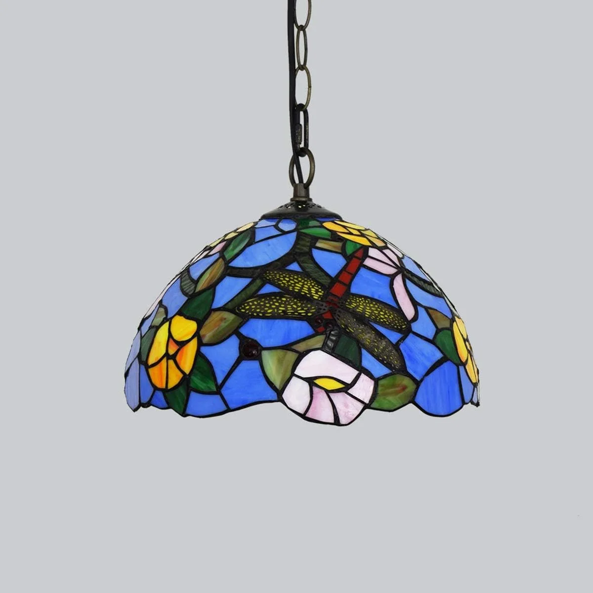 لوستر سقفی شیشه ای رنگی 30 سانتی متری، راهرو تیفانی، بالکن، طرح اروپایی سنجاقک، گل و انگور، مناسب برای اتاق خواب، رستوران و کافه لوستر سقفی شیشه ای رنگی 30 سانتی متری، راهرو تیفانی، بالکن، طرح اروپایی سنجاقک، گل و انگور، مناسب برای اتاق خواب، رستوران و کافه