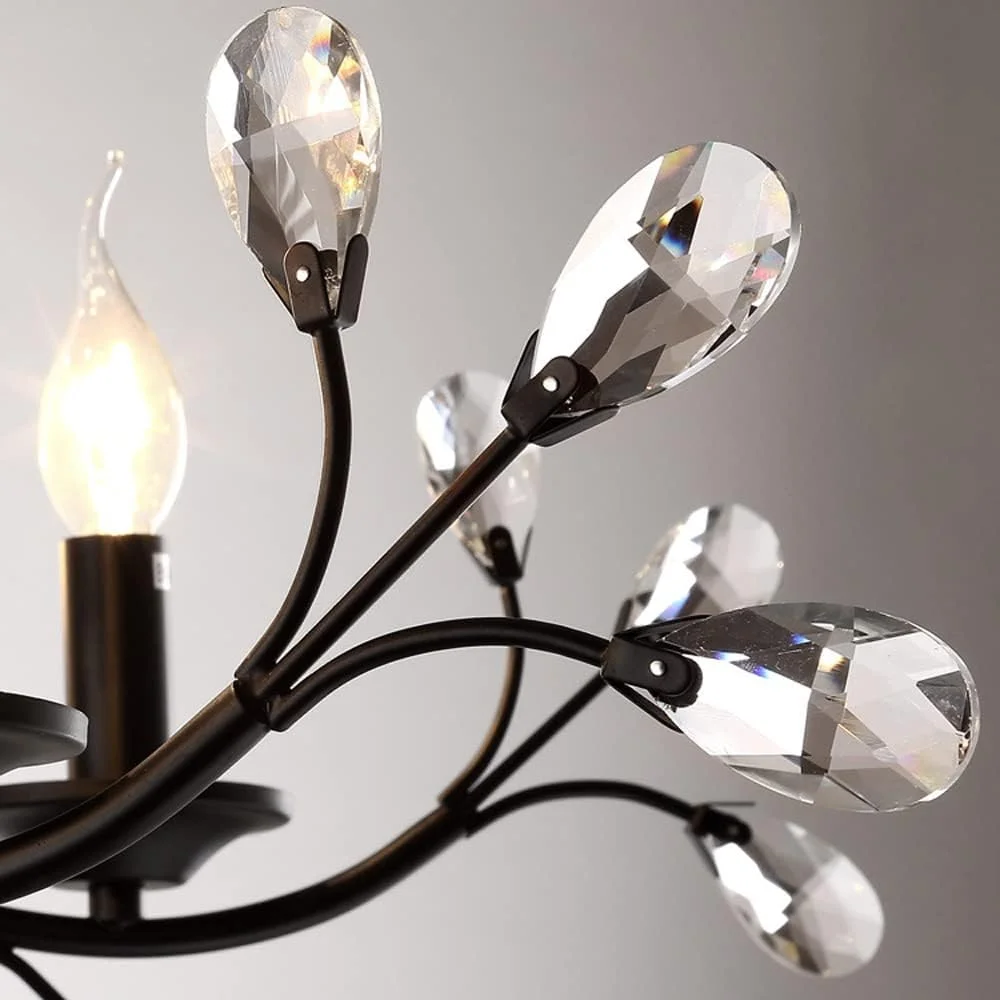 لوستر بزرگ سازگار با اتاق ناهارخوری، روشنایی لوستر کریستالی جزیره آشپزخانه، چراغ های آویز مدرن مشکی، - لامپ آویز شمعی، لوستر کریستالی لوستر بزرگ سازگار با اتاق ناهارخوری، روشنایی لوستر کریستالی جزیره آشپزخانه، چراغ های آویز مدرن مشکی، - لامپ آویز شمعی، لوستر کریستالی