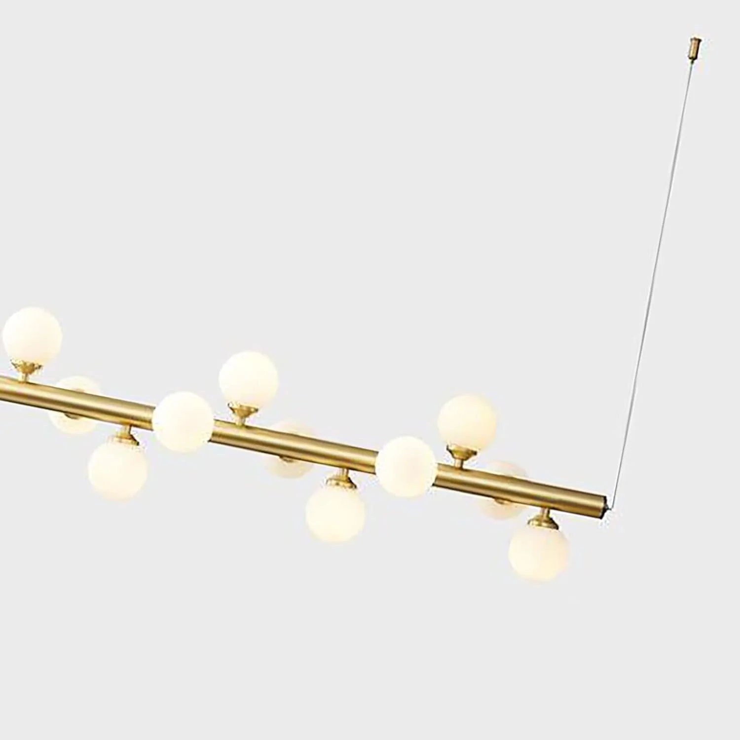 لوستر G9 تمام مس سازگار با طراحان بار، لامپ های بلند، لوسترهای میز ناهار خوری ساده رستوران های خلاق / مشکی و مسی، برای اتاق نشیمن، مسی-100 * 25 سانتی متر