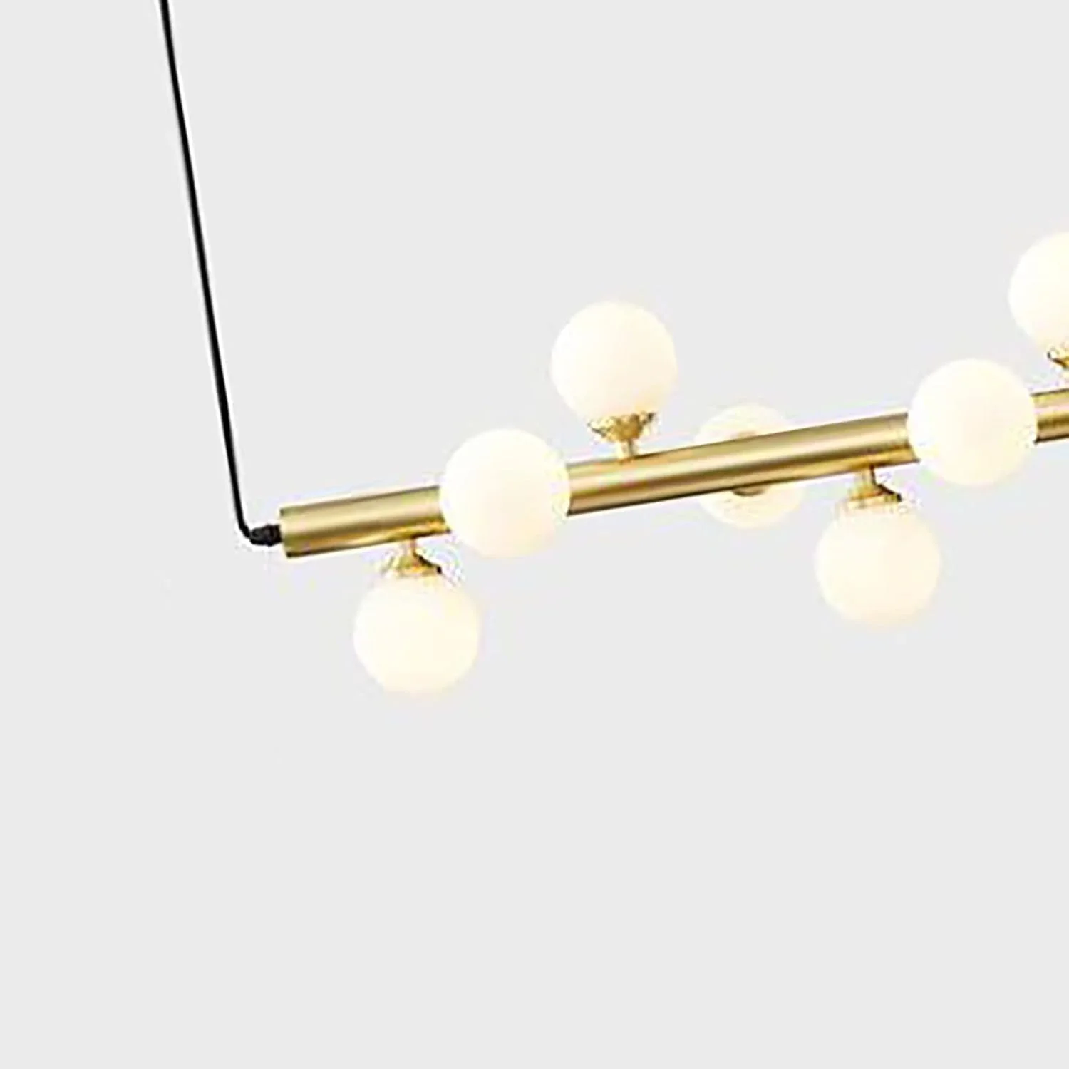 لوستر G9 تمام مس سازگار با طراحان بار، لامپ های بلند، لوسترهای میز ناهار خوری ساده رستوران های خلاق / مشکی و مسی، برای اتاق نشیمن، مسی-100 * 25 سانتی متر