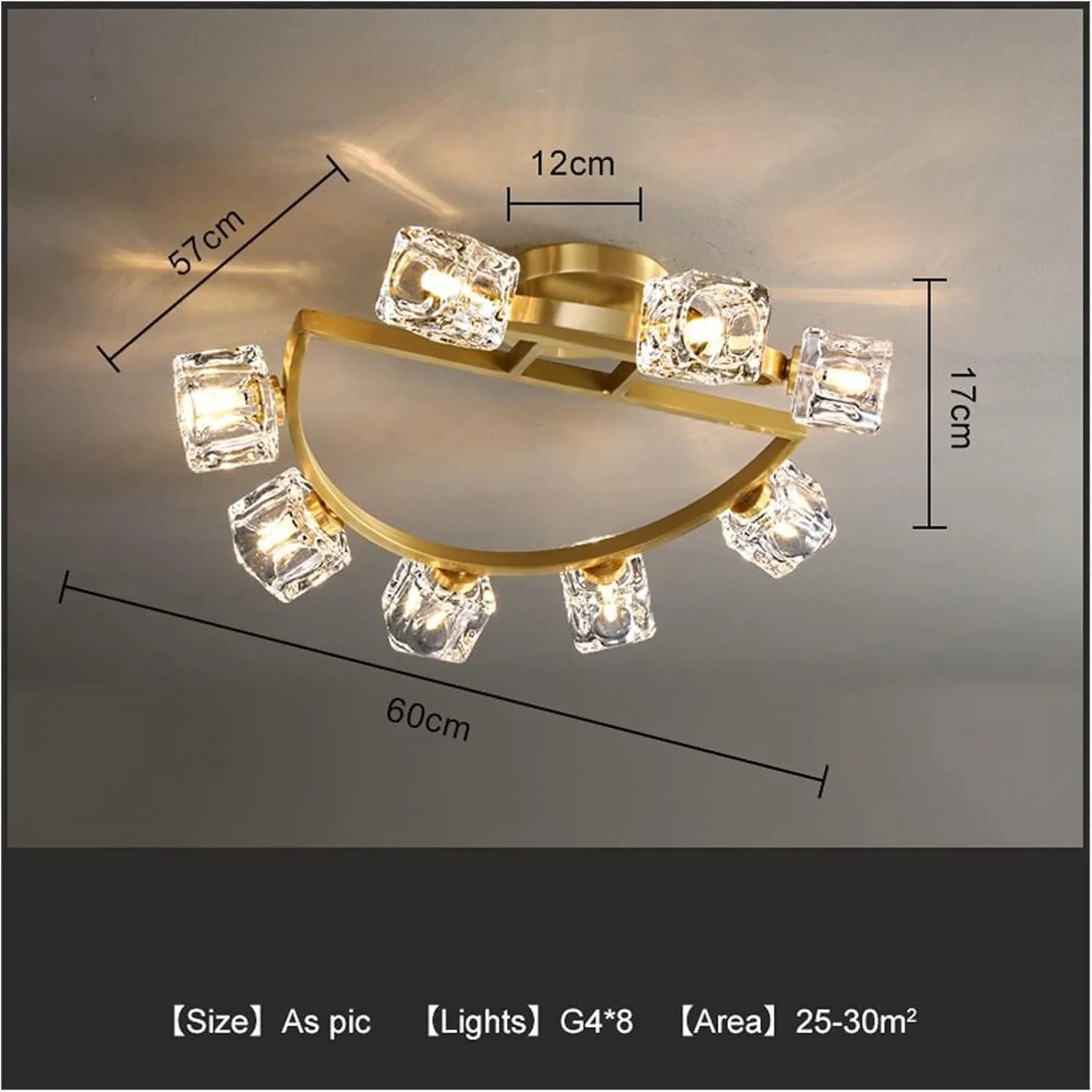 لوستر مدرن LED، چراغ سقفی مسی کریستالی LED سازگار با اتاق نشیمن، راهرو، بالکن - چراغ اتاق کودک طلایی، لوستر مدرن LED، M، 8 چراغ لوستر مدرن LED، چراغ سقفی مسی کریستالی LED سازگار با اتاق نشیمن، راهرو، بالکن - چراغ اتاق کودک طلایی، لوستر مدرن LED، M، 8 چراغ