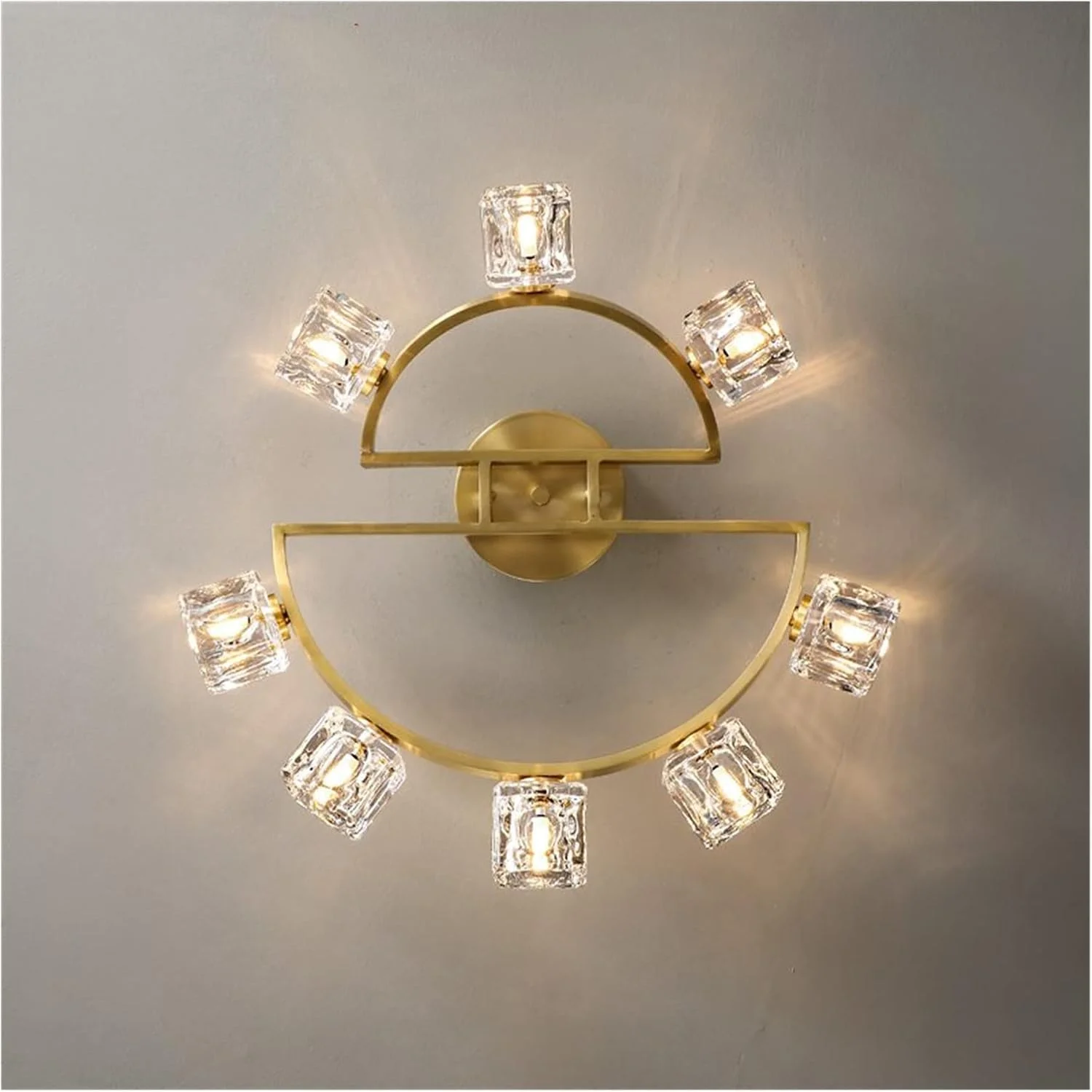 لوستر مدرن LED، چراغ سقفی مسی کریستالی LED سازگار با اتاق نشیمن، راهرو، بالکن - چراغ اتاق کودک طلایی، لوستر مدرن LED، M، 8 چراغ لوستر مدرن LED، چراغ سقفی مسی کریستالی LED سازگار با اتاق نشیمن، راهرو، بالکن - چراغ اتاق کودک طلایی، لوستر مدرن LED، M، 8 چراغ