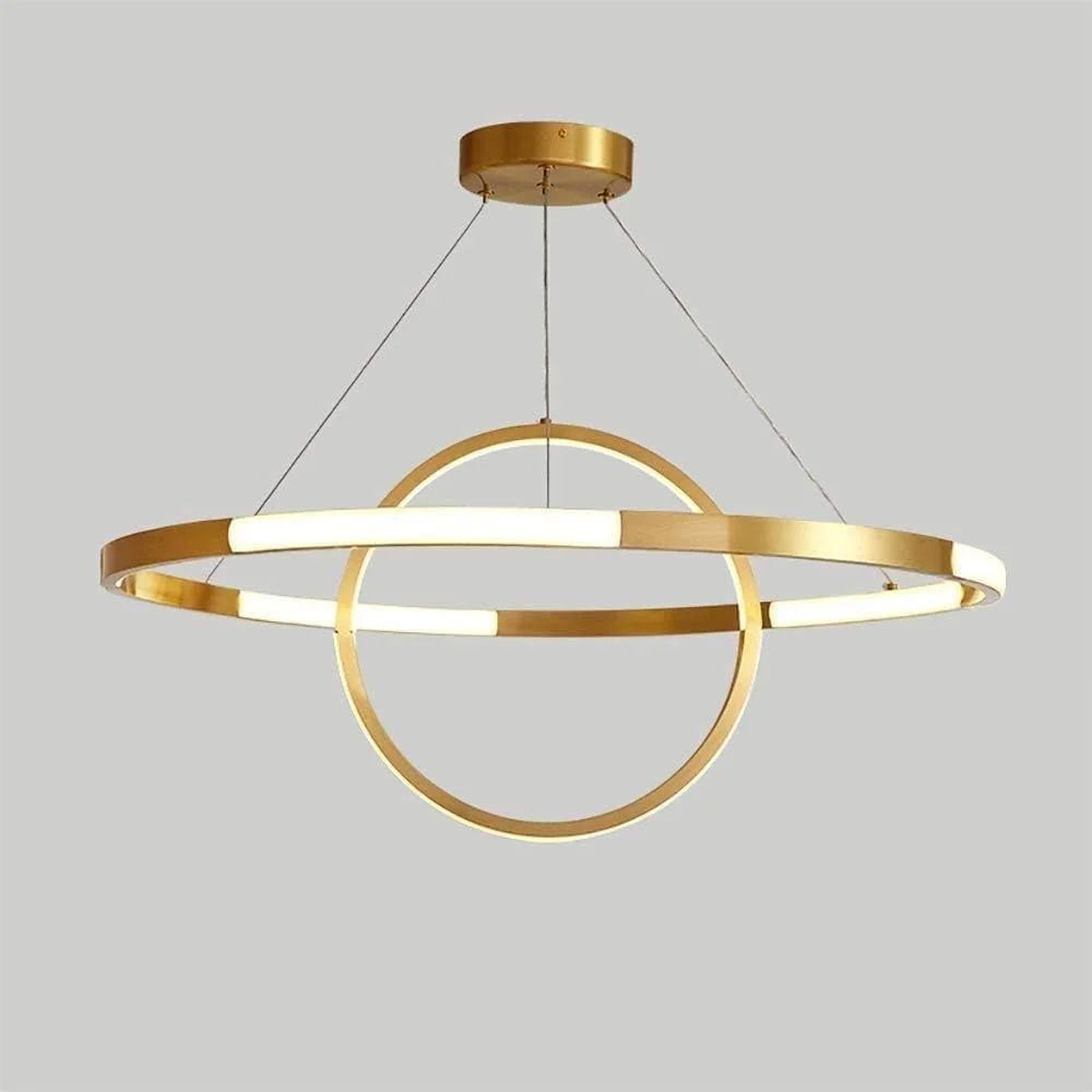 لوستر مدرن LED، لوستر آویز آلومینیومی مدرن مناسب رستوران، لوستر طلایی گرم برای اتاق خواب، لوستر مناسب اتاق مطالعه، سقف اتاق نشیمن، جزیره آشپزخانه