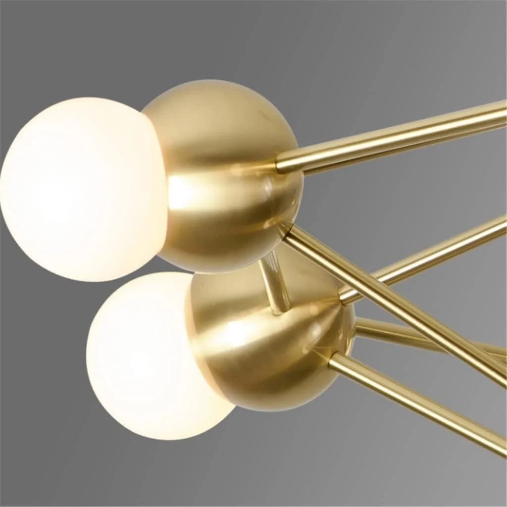 لوستر ال ای دی مسی E27 اتاق خواب مدرن شیشه ای کهربایی لوستر سقفی روشنایی طلایی چراغ های سقفی ال ای دی، دکور مدرن، یک رنگ-D88 H64cm