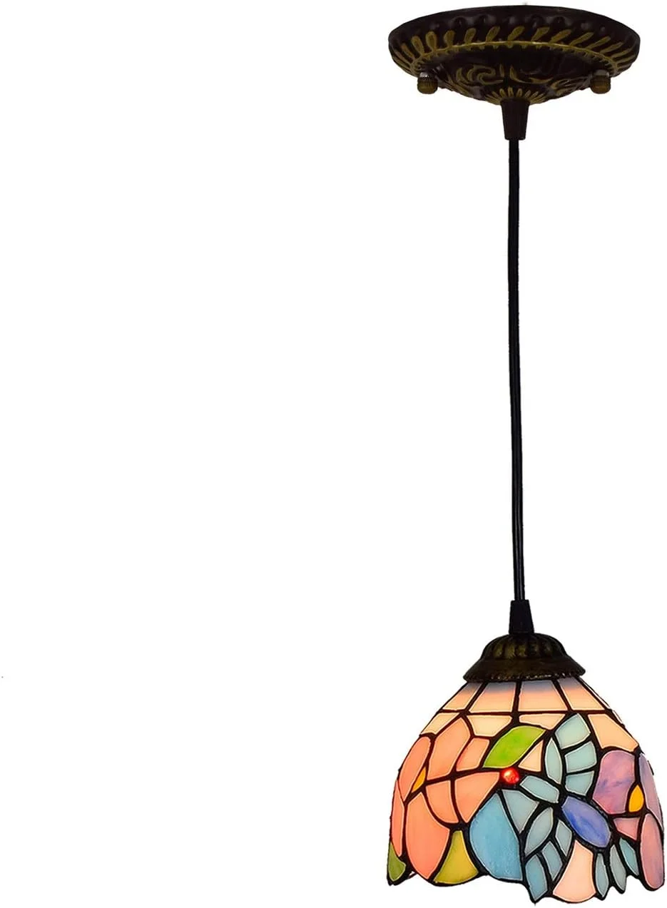 لوستر آویز شیشه رنگی سقفی 6 اینچی، سبک تیفانی، چراغ آویز کوچک طرح مرغ مگس خوار، مناسب برای اتاق ناهارخوری، جزیره آشپزخانه، اتاق خواب، سرپیچ E26/E27 لوستر آویز شیشه رنگی سقفی 6 اینچی، سبک تیفانی، چراغ آویز کوچک طرح مرغ مگس خوار، مناسب برای اتاق ناهارخوری، جزیره آشپزخانه، اتاق خواب، سرپیچ E26/E27