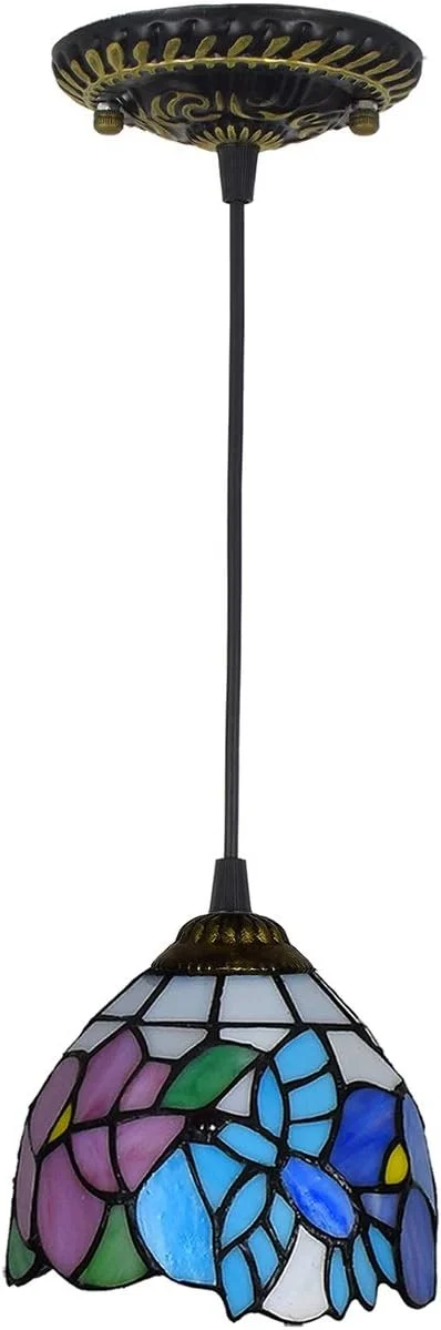 لوستر آویز شیشه رنگی سقفی 6 اینچی، سبک تیفانی، چراغ آویز کوچک طرح مرغ مگس خوار، مناسب برای اتاق ناهارخوری، جزیره آشپزخانه، اتاق خواب، سرپیچ E26/E27 لوستر آویز شیشه رنگی سقفی 6 اینچی، سبک تیفانی، چراغ آویز کوچک طرح مرغ مگس خوار، مناسب برای اتاق ناهارخوری، جزیره آشپزخانه، اتاق خواب، سرپیچ E26/E27