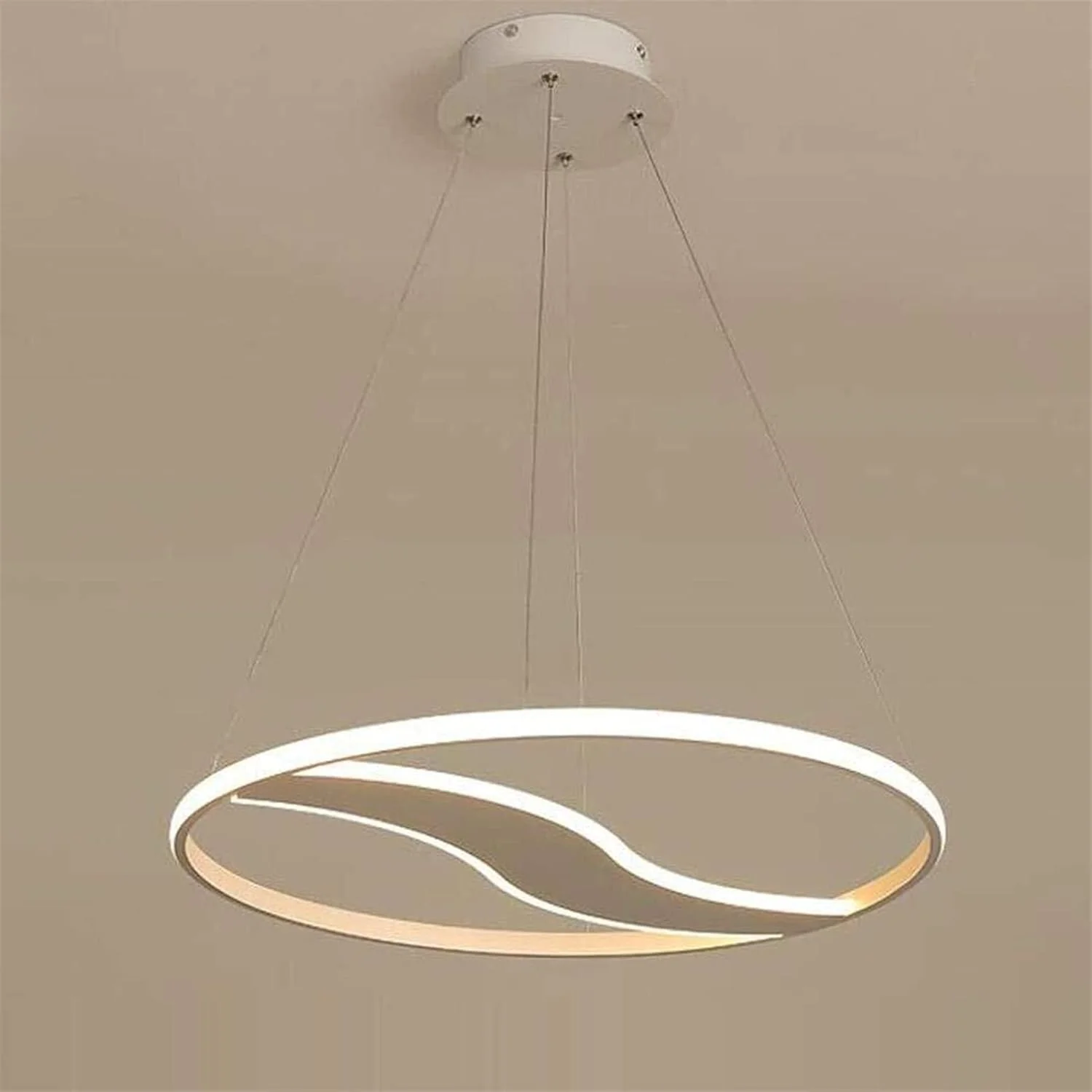 چراغ سقفی، چراغ آویز دایره ای LED با قابلیت تنظیم نور، قطر 60 سانتی متر، چراغ آویز آکریلیک آهنی سفید، چراغ آویز طراحی شیک اتاق نشیمن رستوران با کنترل از راه دور 40 وات 3000-6000K چراغ سقفی، چراغ آویز دایره ای LED با قابلیت تنظیم نور، قطر 60 سانتی متر، چراغ آویز آکریلیک آهنی سفید، چراغ آویز طراحی شیک اتاق نشیمن رستوران با کنترل از راه دور 40 وات 3000-6000K