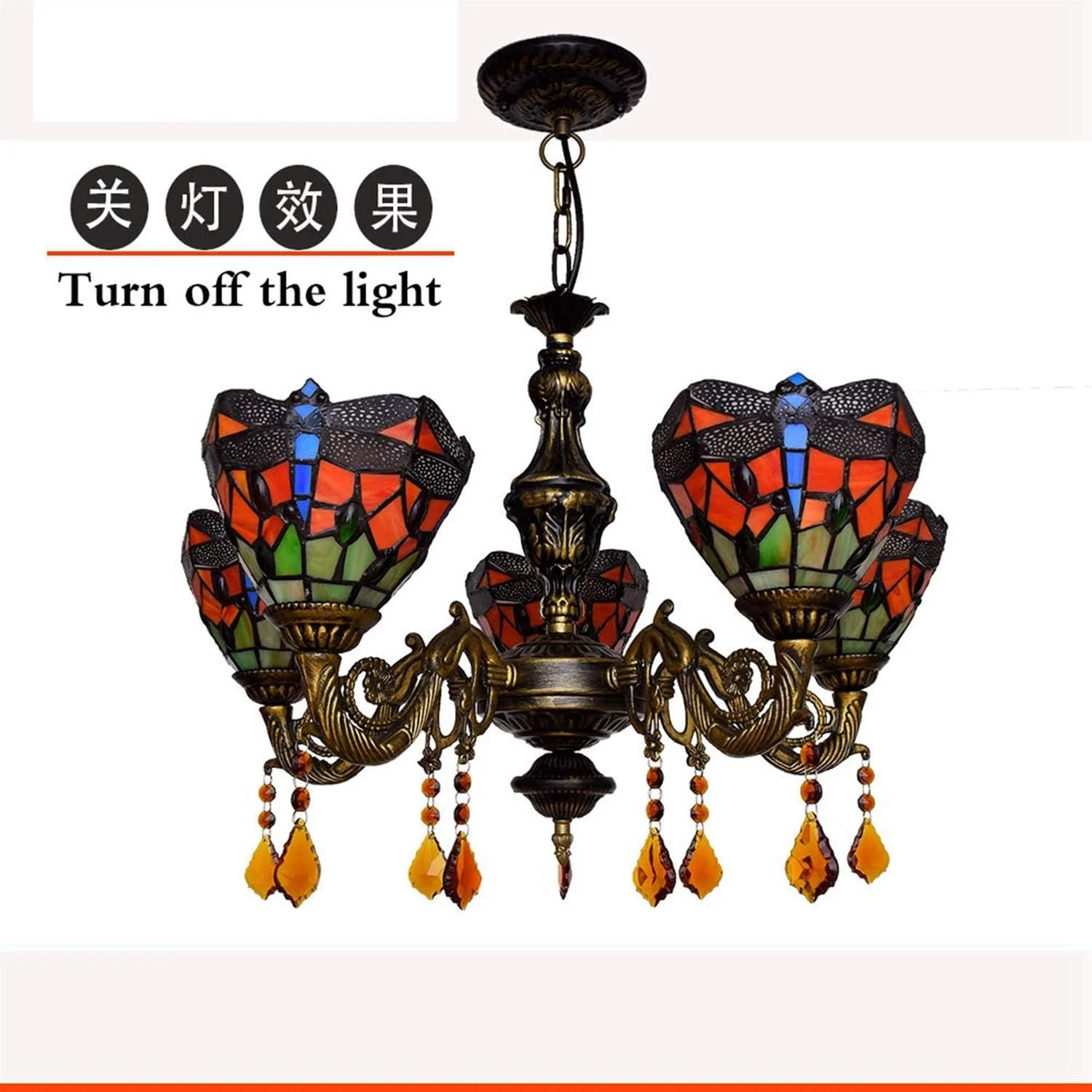 لوستر سقفی 24 اینچی تیفانی، لوستر 5 شاخه شیشه ای قرمز طرح سنجاقک، چراغ آویز رستورانی، نورپردازی آویز کافه، بار، اتاق نشیمن لوستر سقفی 24 اینچی تیفانی، لوستر 5 شاخه شیشه ای قرمز طرح سنجاقک، چراغ آویز رستورانی، نورپردازی آویز کافه، بار، اتاق نشیمن