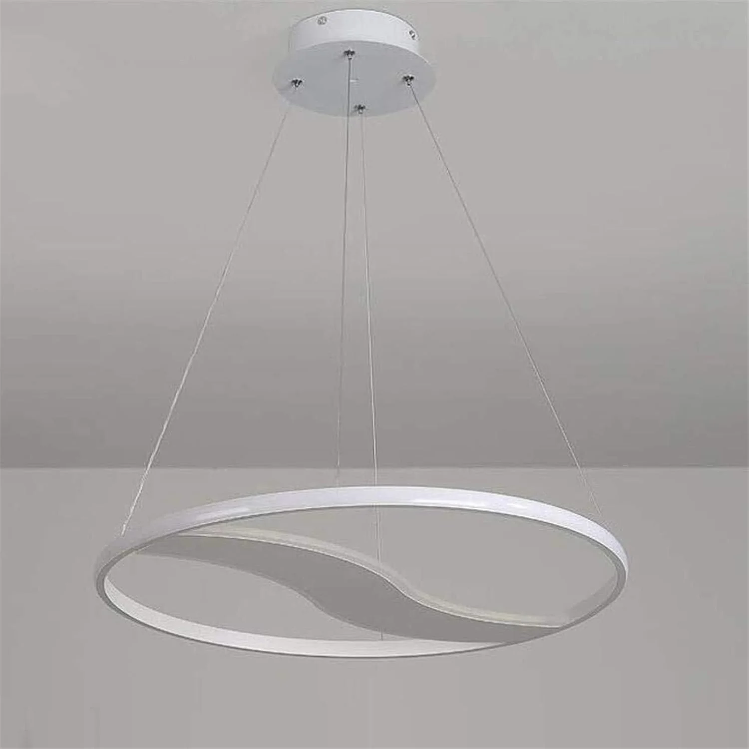 چراغ سقفی، چراغ آویز دایره ای LED با قابلیت تنظیم نور، قطر 60 سانتی متر، چراغ آویز آکریلیک آهنی سفید، چراغ آویز طراحی شیک اتاق نشیمن رستوران با کنترل از راه دور 40 وات 3000-6000K چراغ سقفی، چراغ آویز دایره ای LED با قابلیت تنظیم نور، قطر 60 سانتی متر، چراغ آویز آکریلیک آهنی سفید، چراغ آویز طراحی شیک اتاق نشیمن رستوران با کنترل از راه دور 40 وات 3000-6000K