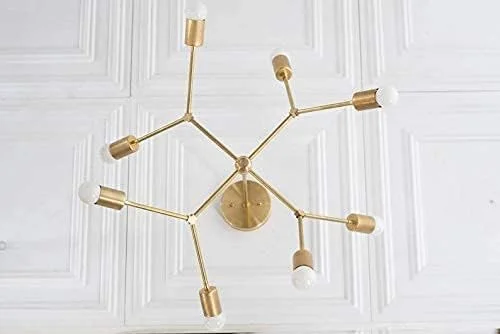 چراغ آویز لوستر سقفی آویز با روکش برنجی عتیقه 40 وات Candelier Collection برای اتاق ناهارخوری، آشپزخانه، اتاق نشیمن و راهرو، طلایی