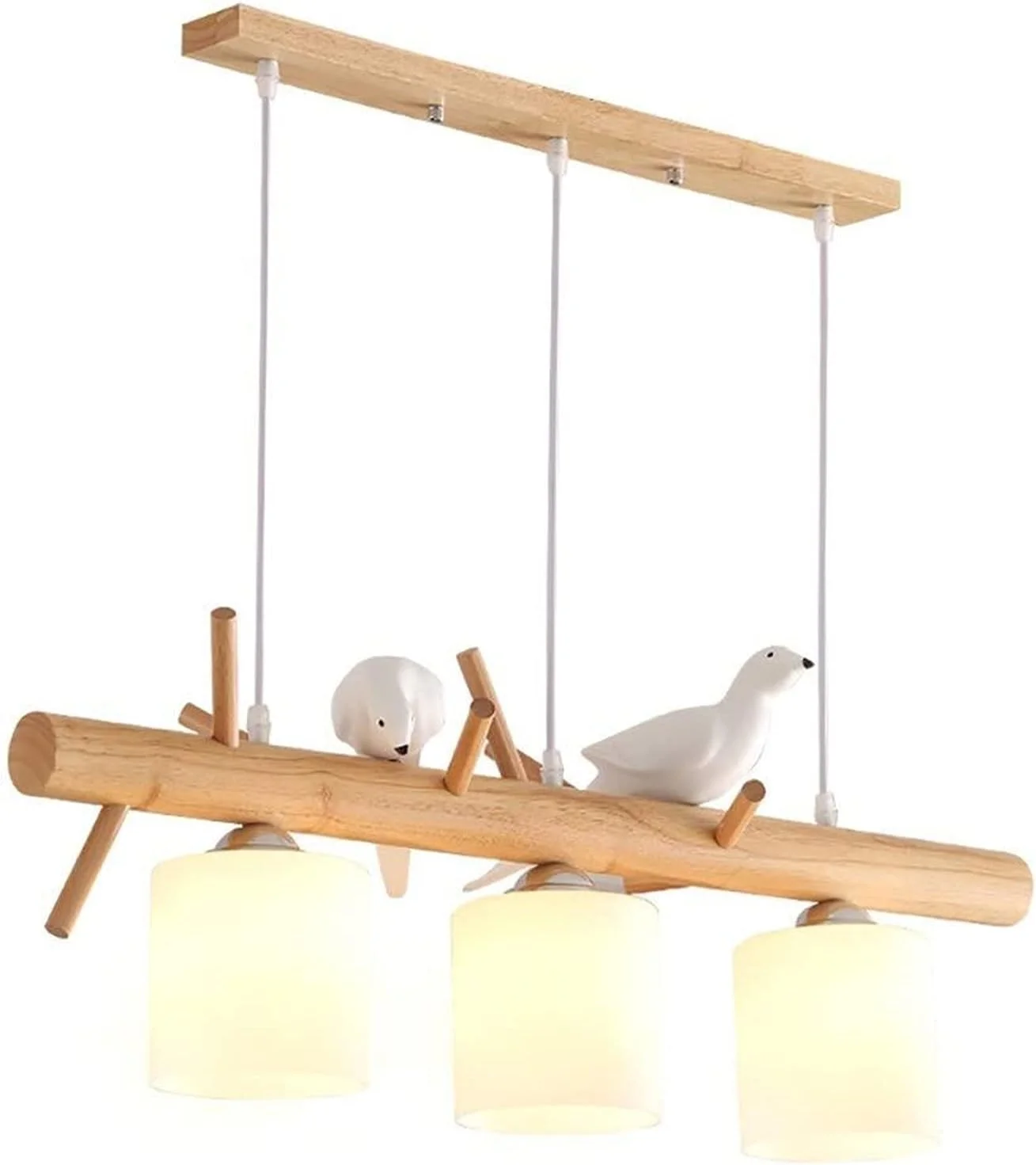 لوستر/چراغ سقفی مدرن و ساده LED طرح پرنده، دارای 3 منبع نور، جنس شیشه + آهن + چوب، مناسب اتاق خواب، نشیمن، رستوران و اتاق مطالعه، شیک و زیبا لوستر/چراغ سقفی مدرن و ساده LED طرح پرنده، دارای 3 منبع نور، جنس شیشه + آهن + چوب، مناسب اتاق خواب، نشیمن، رستوران و اتاق مطالعه، شیک و زیبا
