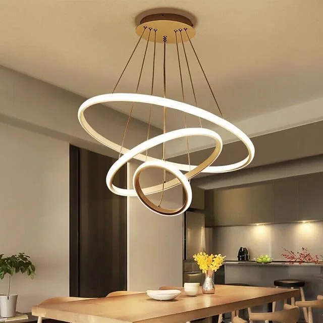 لوستر مدرن LED دو حلقه ای Blissbells (طلایی سفید گرم) بدون ریموت لوستر مدرن LED دو حلقه ای Blissbells (طلایی سفید گرم) بدون ریموت