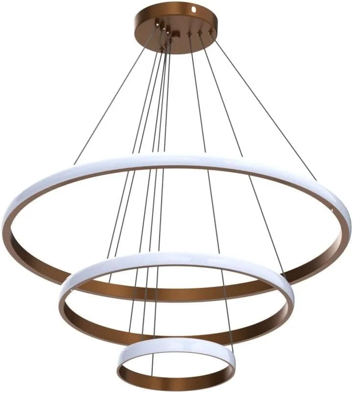 لوستر مدرن LED دو حلقه ای Blissbells (طلایی سفید گرم) بدون ریموت