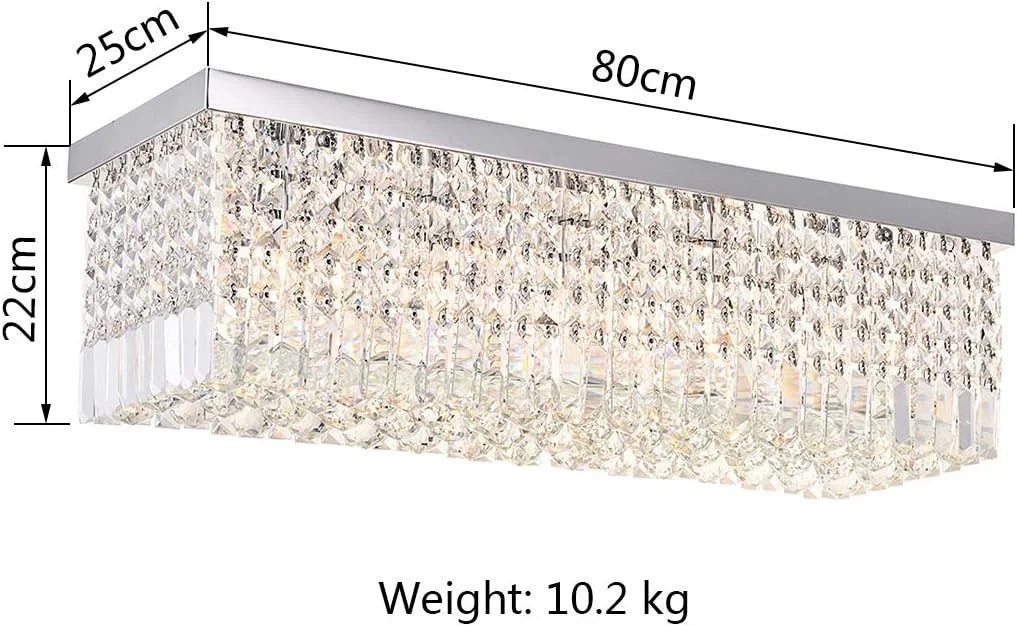 لوستر کریستالی مدرن A1A9، چراغ سقفی مستطیلی لوکس با طراحی قطره باران، چراغ آویز LED با نصب همسطح کروم، مناسب برای اتاق نشیمن، اتاق غذاخوری، سرسرا، راه پله، سالن، بار و باشگاه لوستر کریستالی مدرن A1A9، چراغ سقفی مستطیلی لوکس با طراحی قطره باران، چراغ آویز LED با نصب همسطح کروم، مناسب برای اتاق نشیمن، اتاق غذاخوری، سرسرا، راه پله، سالن، بار و باشگاه
