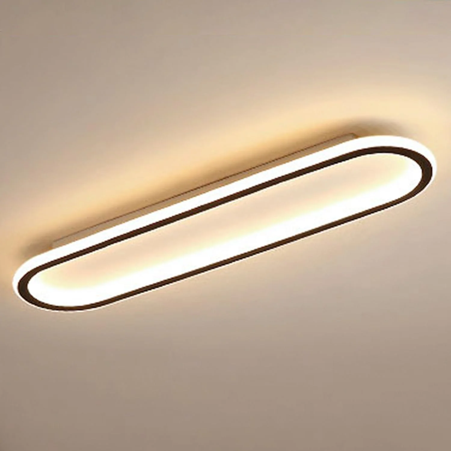 (100CM-سه رنگ دمای نور) چراغ سقفی LED مدرن ساده، چراغ راهرو، اتاق خواب، اتاق نشیمن، راهرو، بالکن خلاقانه، لوستر، 84 وات (مشکی 100)