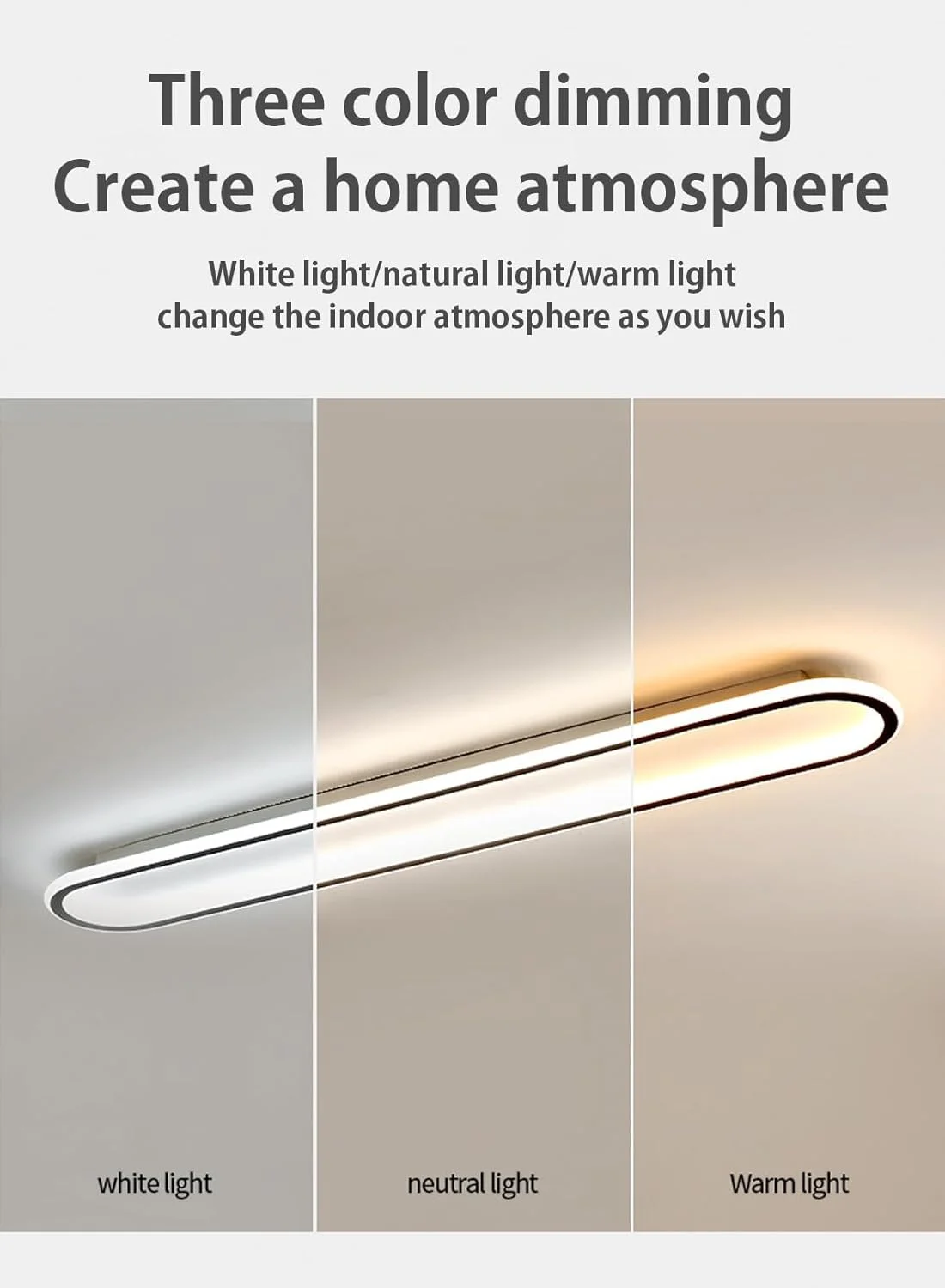 (100CM-سه رنگ دمای نور) چراغ سقفی LED مدرن ساده، چراغ راهرو، اتاق خواب، اتاق نشیمن، راهرو، بالکن خلاقانه، لوستر، 84 وات (مشکی 100) (100CM-سه رنگ دمای نور) چراغ سقفی LED مدرن ساده، چراغ راهرو، اتاق خواب، اتاق نشیمن، راهرو، بالکن خلاقانه، لوستر، 84 وات (مشکی 100)