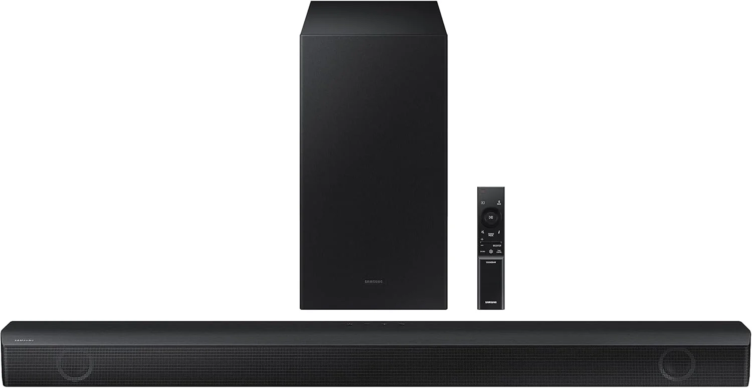 ساندبار سری B سامسونگ، B550، 2.1 کاناله، ساب ووفر، Dolby Audio/DTS Virtual:X، تقویت باس، Adaptive Sound Lite، HW-B550/ZN (نسخه امارات - 2022)