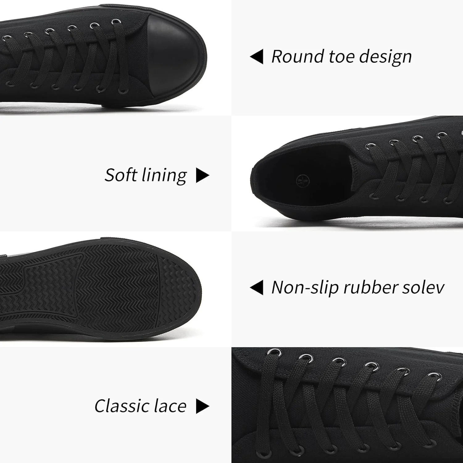 کفش های کتانی مردانه Yageyan، مدل ساق کوتاه، کفش های کتانی کلاسیک و غیر رسمی، کفش های مد روز سیاه و سفید