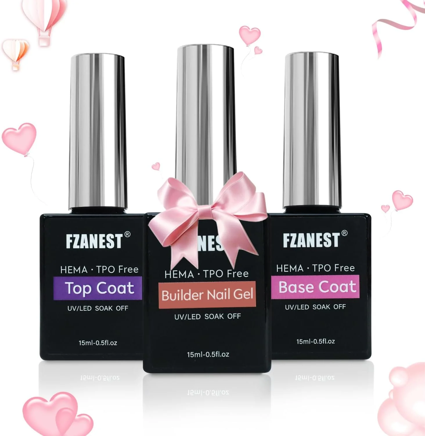 ژل سازنده FZANEST همراه با تاپ کت و بیس کت، بدون HEMA TPO، کیت لاک ژل شفاف 15 میلی لیتری * 3 عدد برای تقویت ناخن، ساختن اپکس، اکستنشن، خیساندن، تاپ کت بدون نیاز به دستمال، بیس برای سفت کردن ناخن ژل سازنده FZANEST همراه با تاپ کت و بیس کت، بدون HEMA TPO، کیت لاک ژل شفاف 15 میلی لیتری * 3 عدد برای تقویت ناخن، ساختن اپکس، اکستنشن، خیساندن، تاپ کت بدون نیاز به دستمال، بیس برای سفت کردن ناخن