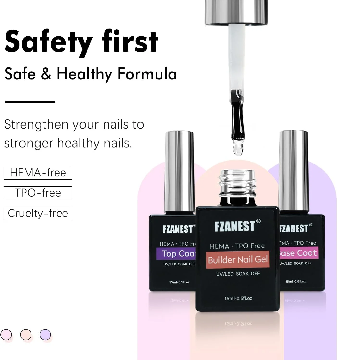 ژل سازنده FZANEST همراه با تاپ کت و بیس کت، بدون HEMA TPO، کیت لاک ژل شفاف 15 میلی لیتری * 3 عدد برای تقویت ناخن، ساختن اپکس، اکستنشن، خیساندن، تاپ کت بدون نیاز به دستمال، بیس برای سفت کردن ناخن ژل سازنده FZANEST همراه با تاپ کت و بیس کت، بدون HEMA TPO، کیت لاک ژل شفاف 15 میلی لیتری * 3 عدد برای تقویت ناخن، ساختن اپکس، اکستنشن، خیساندن، تاپ کت بدون نیاز به دستمال، بیس برای سفت کردن ناخن