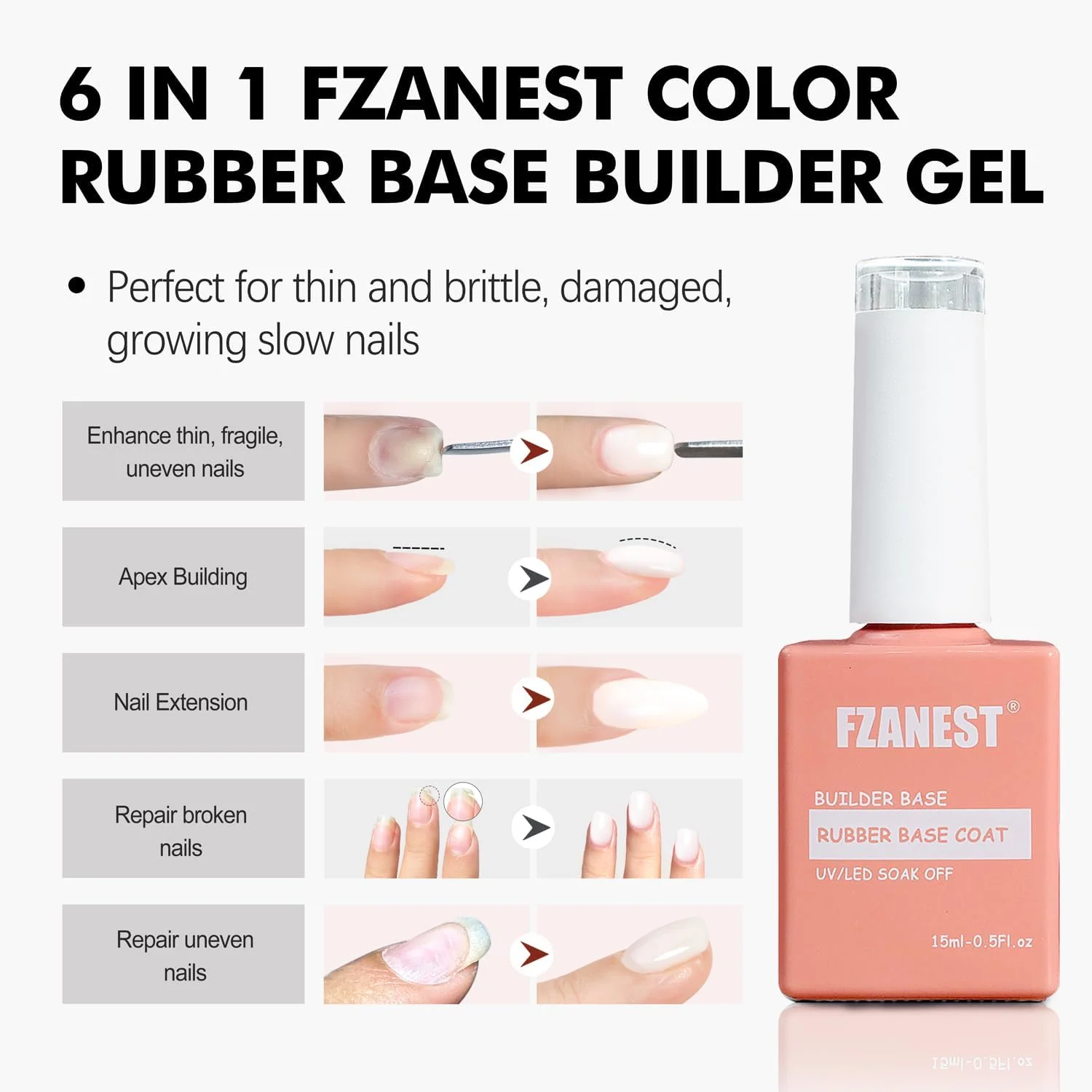 ژل بیس بیلدر FZANEST در بطری، رنگ سفید شیری، ژل بیس رابر برای ناخن، ژل تقویت کننده و اکستنشن ناخن، لاک ژل الاستیک رابر بیس کوت UV LED ژل بیس بیلدر FZANEST در بطری، رنگ سفید شیری، ژل بیس رابر برای ناخن، ژل تقویت کننده و اکستنشن ناخن، لاک ژل الاستیک رابر بیس کوت UV LED