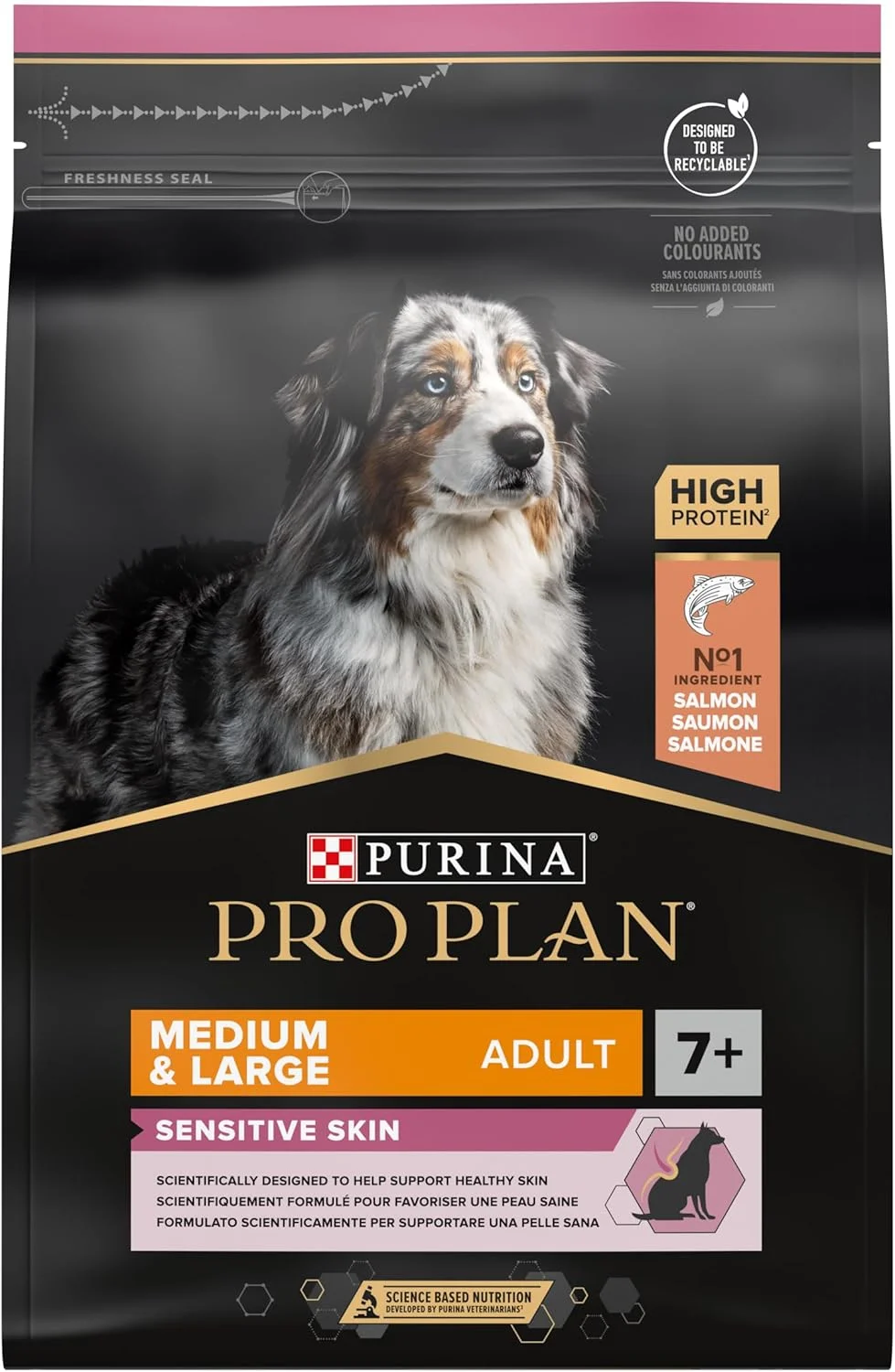 غذای خشک سگ سالمون مخصوص پوست حساس نژاد بزرگ و متوسط بالای 7 سال Purina Pro Plan Opti Derma - وزن 3 کیلوگرم