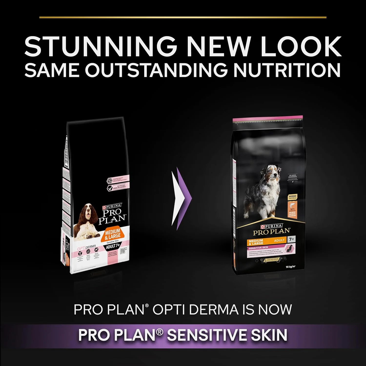 غذای خشک سگ بالغ با پوست حساس نژاد متوسط و بزرگ بالای 7 سال طعم سالمون پرینا پرو پلن Opti Derma - وزن 14 کیلوگرم