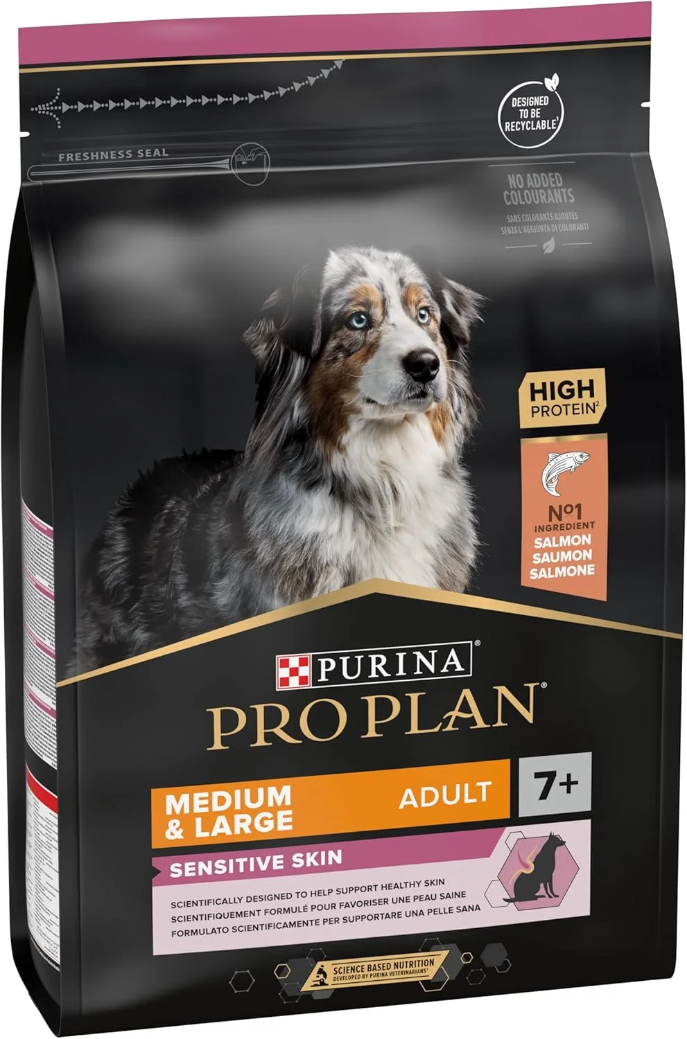 غذای خشک سگ سالمون مخصوص پوست حساس نژاد بزرگ و متوسط بالای 7 سال Purina Pro Plan Opti Derma - وزن 3 کیلوگرم