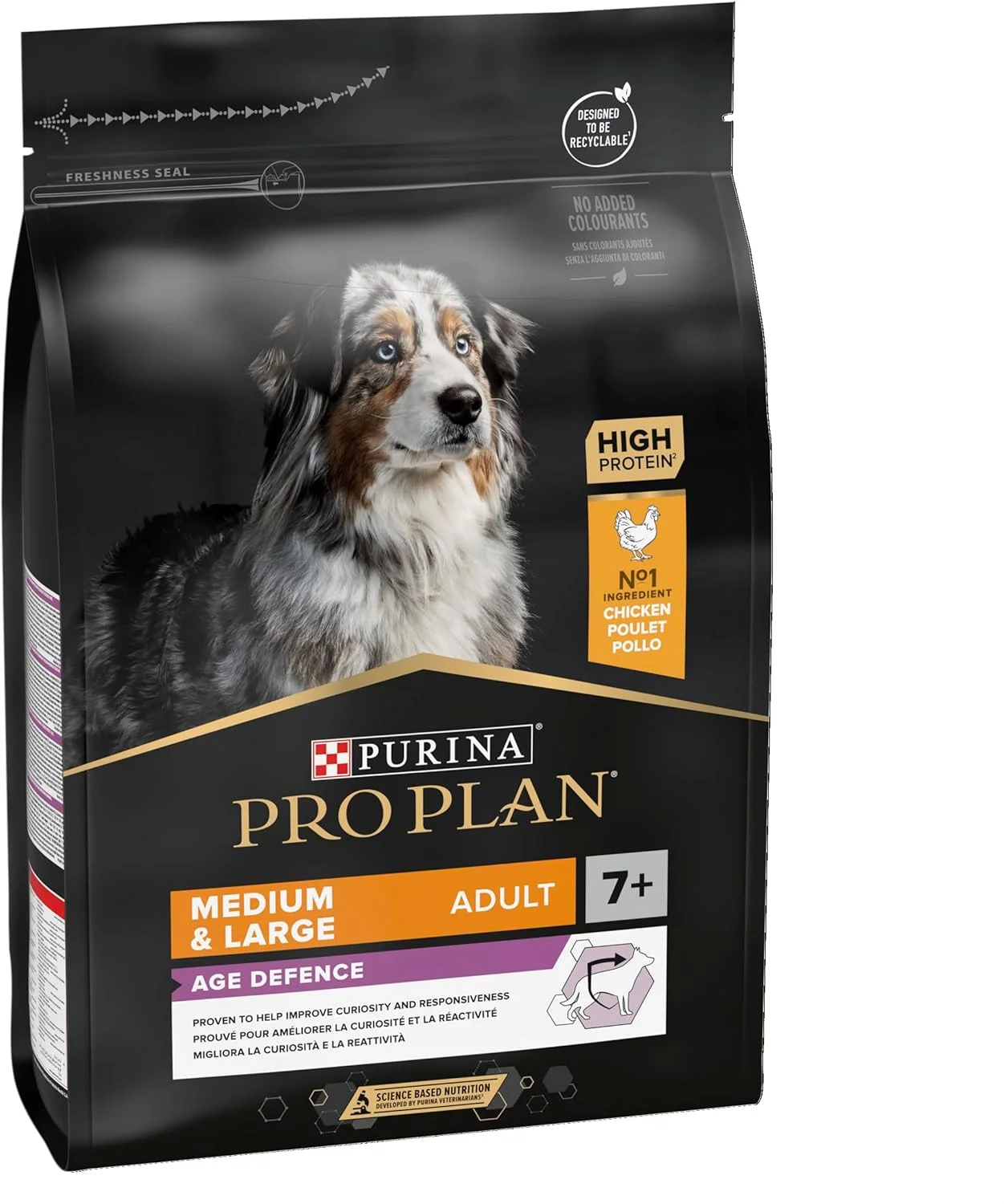 غذای خشک سگ بالای 7 سال Purina Pro Plan Age Defence برای نژادهای متوسط و بزرگ با طعم مرغ، 3 کیلوگرم