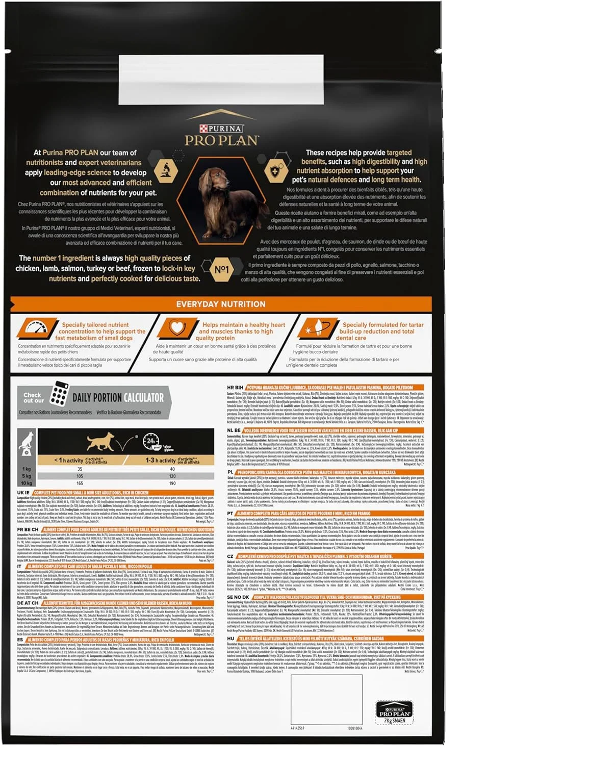 غذای خشک سگ بالغ نژاد کوچک و مینی با طعم مرغ Purina Pro Plan Everyday Nutrition، 7 کیلوگرم