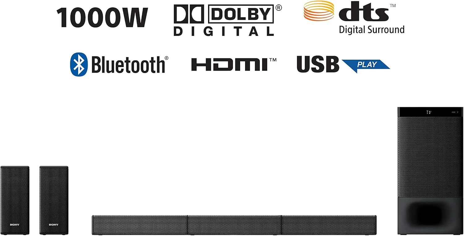 ساندبار سونی HT-S500RF با توان خروجی 1000 وات، صدای 5.1 کاناله واقعی، Dolby Digital، ورودی HDMI ARC، ورودی اپتیکال و صدای فراگیر DTS