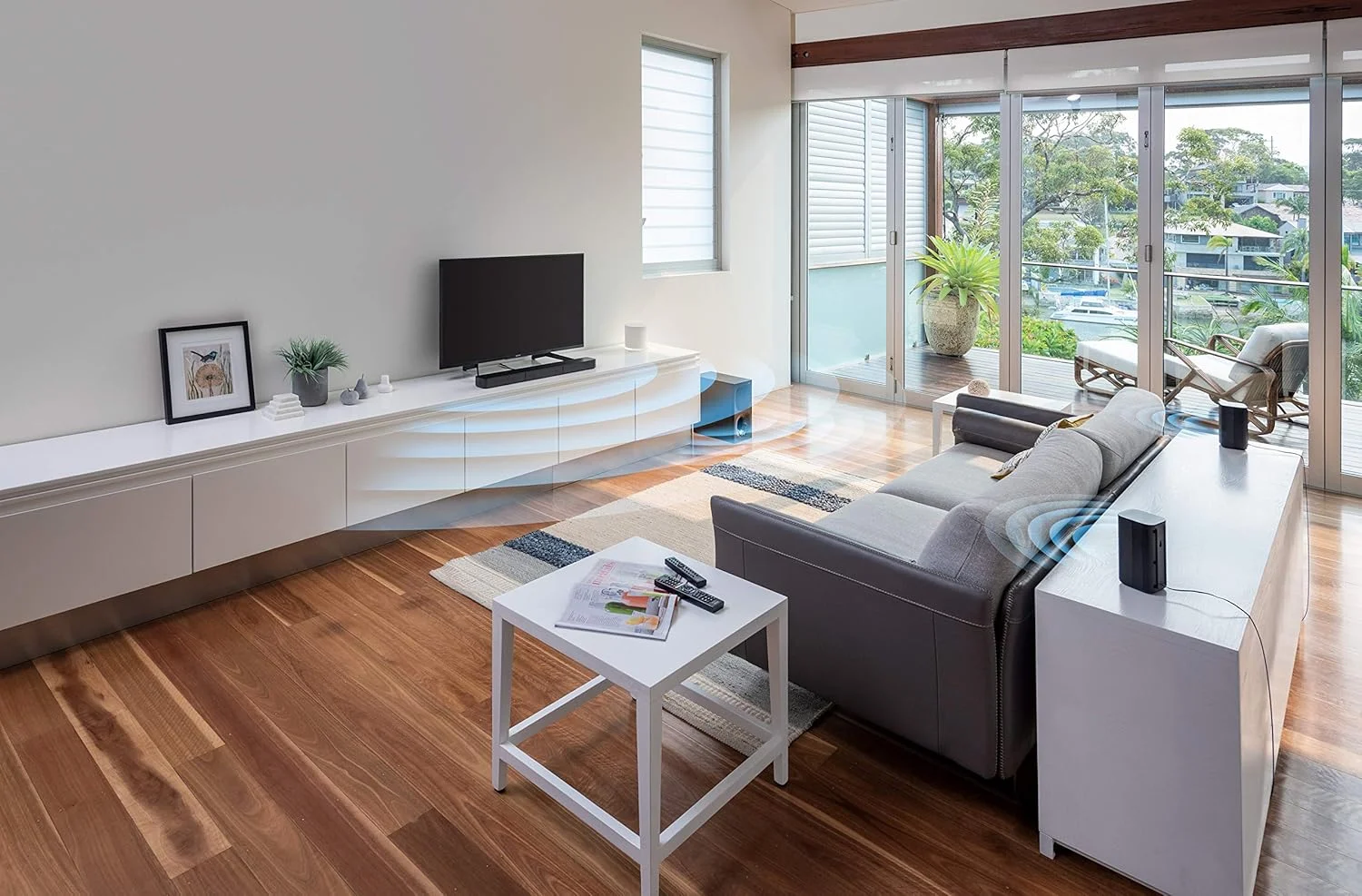 ساندبار 5.1 کاناله سونی مدل HT-S20R به همراه ساب ووفر و بلندگوهای پشتی سیم دار، بلوتوث، USB، HDMI، مشکی