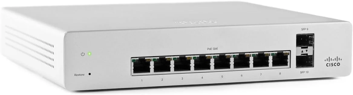 سوئیچ 8 پورت گیگابیتی PoE سری Cisco Meraki Cloud Managed MS220 - دارای 8 پورت 1GbE - مدل MS220-8P
