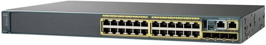 سوییچ شبکه سیسکو کاتالیست 2960X-24TS-L، دارای 24 پورت گیگابیتی اترنت، دو پورت آپلینک 10G SFP+ (WS-C2960X-24TS-L)