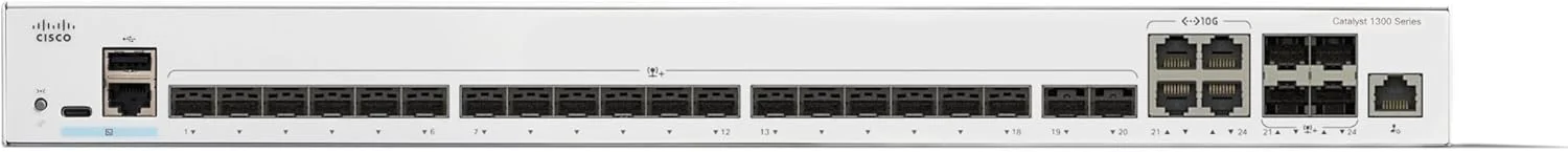 سوئیچ مدیریتی سیسکو کاتالیست 1300-24XS، دارای 20 پورت 10G SFP+، 4 پورت کمبو 10GE SFP+، سوئیچ مدیریتی سیسکو کاتالیست 1300-24XS، دارای 20 پورت 10G SFP+، 4 پورت کمبو 10GE SFP+،