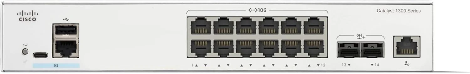 سوئیچ مدیریتی سیسکو Catalyst 1300-12XT-2X، دارای 12 پورت 10G مسی، 2x10GE SFP+ (C1300-12XT-2X) سوئیچ مدیریتی سیسکو Catalyst 1300-12XT-2X، دارای 12 پورت 10G مسی، 2x10GE SFP+ (C1300-12XT-2X)
