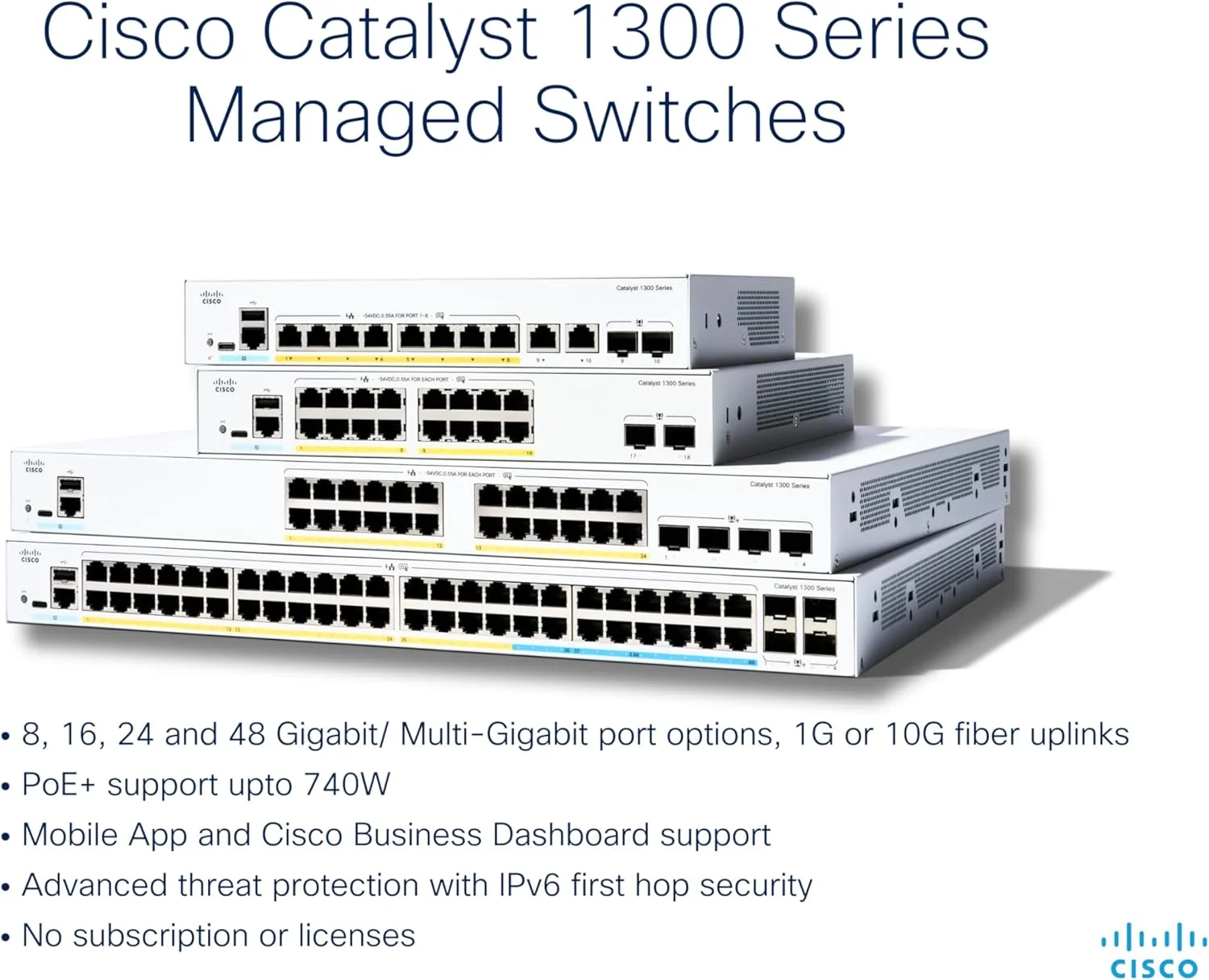 سوئیچ مدیریتی سیسکو Catalyst 1300-12XT-2X، دارای 12 پورت 10G مسی، 2x10GE SFP+ (C1300-12XT-2X) سوئیچ مدیریتی سیسکو Catalyst 1300-12XT-2X، دارای 12 پورت 10G مسی، 2x10GE SFP+ (C1300-12XT-2X)