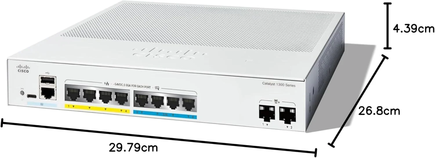 سوئیچ مدیریتی سیسکو Catalyst 1300-8MGP-2X، دارای 4 پورت GE، 4 پورت 2.5GE، PoE و 2 پورت 10GE SFP+ (C1300-8MGP-2X) سوئیچ مدیریتی سیسکو Catalyst 1300-8MGP-2X، دارای 4 پورت GE، 4 پورت 2.5GE، PoE و 2 پورت 10GE SFP+ (C1300-8MGP-2X)