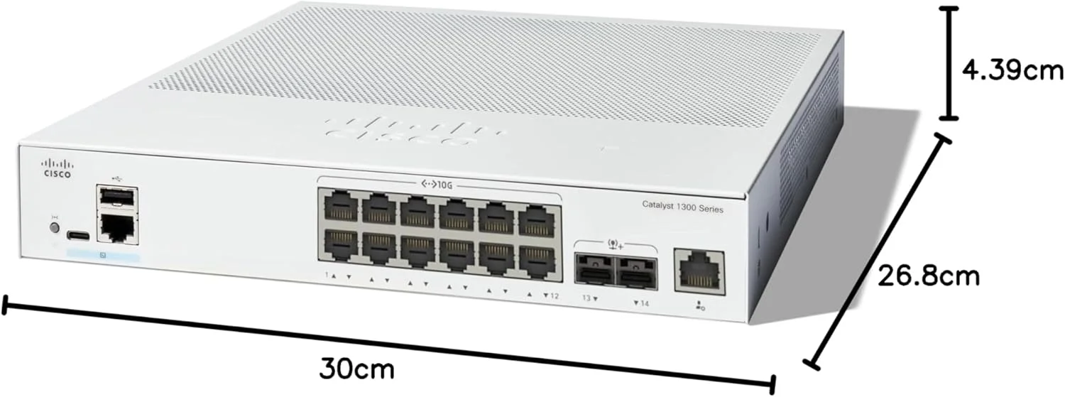 سوئیچ مدیریتی سیسکو Catalyst 1300-12XT-2X، دارای 12 پورت 10G مسی، 2x10GE SFP+ (C1300-12XT-2X) سوئیچ مدیریتی سیسکو Catalyst 1300-12XT-2X، دارای 12 پورت 10G مسی، 2x10GE SFP+ (C1300-12XT-2X)