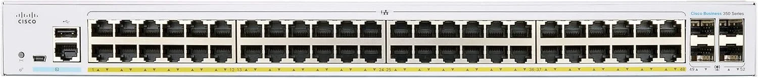 سوییچ مدیریتی سیسکو بیزینس CBS350-48P | پورت 48 GE | PoE | 4x1G SFP