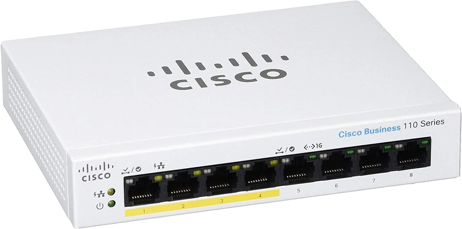 سوییچ غیر مدیریتی سیسکو بیزینس CBS110-8PP-D | 8 پورت GE | PoE جزئی | رومیزی | منبع تغذیه خارجی