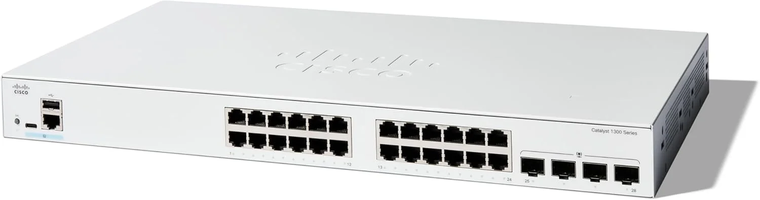 سوئیچ مدیریتی سیسکو Catalyst 1300-24T-4G، دارای 24 پورت GE، 4 پورت SFP 1GE (C1300-24T-4G)