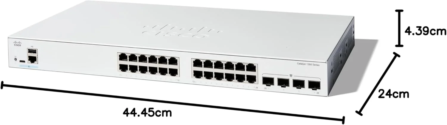 سوئیچ مدیریتی سیسکو Catalyst 1300-24T-4G، دارای 24 پورت GE، 4 پورت SFP 1GE (C1300-24T-4G) سوئیچ مدیریتی سیسکو Catalyst 1300-24T-4G، دارای 24 پورت GE، 4 پورت SFP 1GE (C1300-24T-4G)