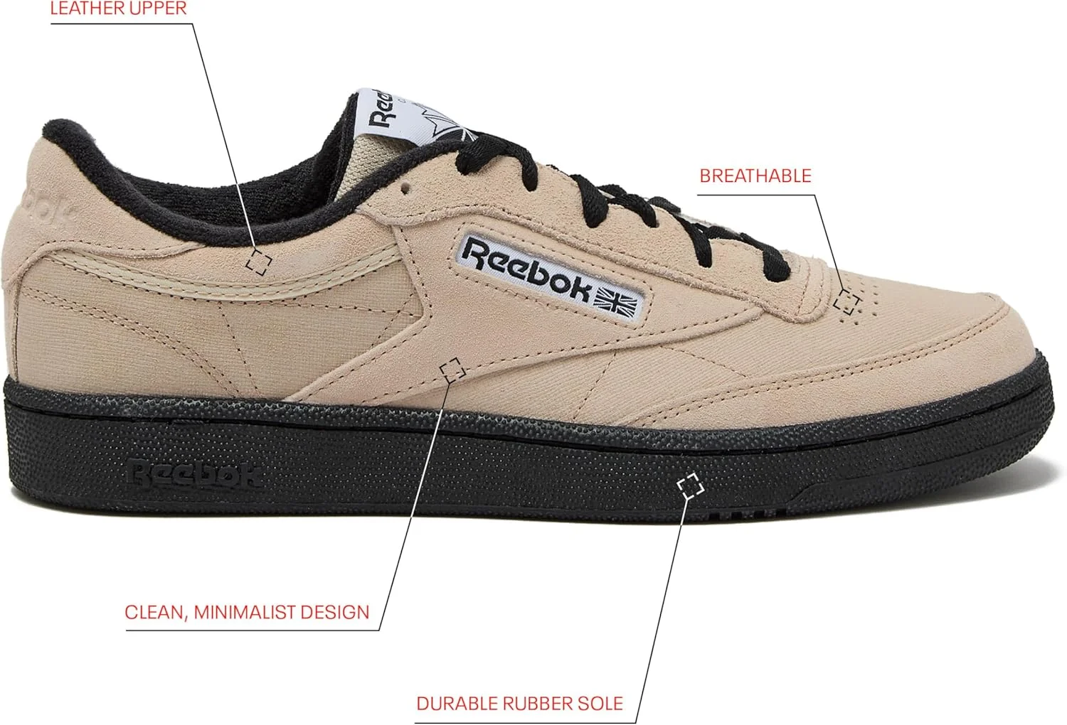 کفش کتانی مردانه/زنانه ریباک مدل Club C 85