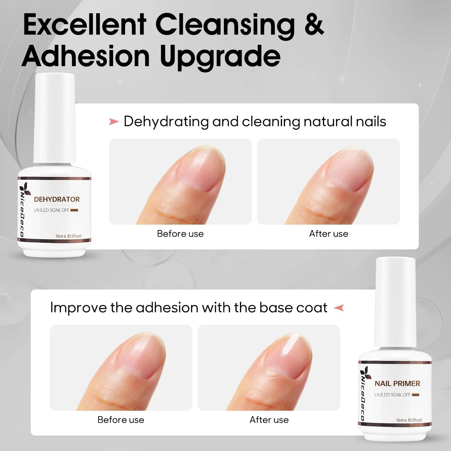 پرایمر و دهیدراتور ناخن بدون اسید نیکودکو هما 2 عدد 15 میلی لیتر، بدون تست حیوانی، وگان، آماده سازی ناخن برای لاک ژل و اکریلیک با ماندگاری طولانی پرایمر و دهیدراتور ناخن بدون اسید نیکودکو هما 2 عدد 15 میلی لیتر، بدون تست حیوانی، وگان، آماده سازی ناخن برای لاک ژل و اکریلیک با ماندگاری طولانی