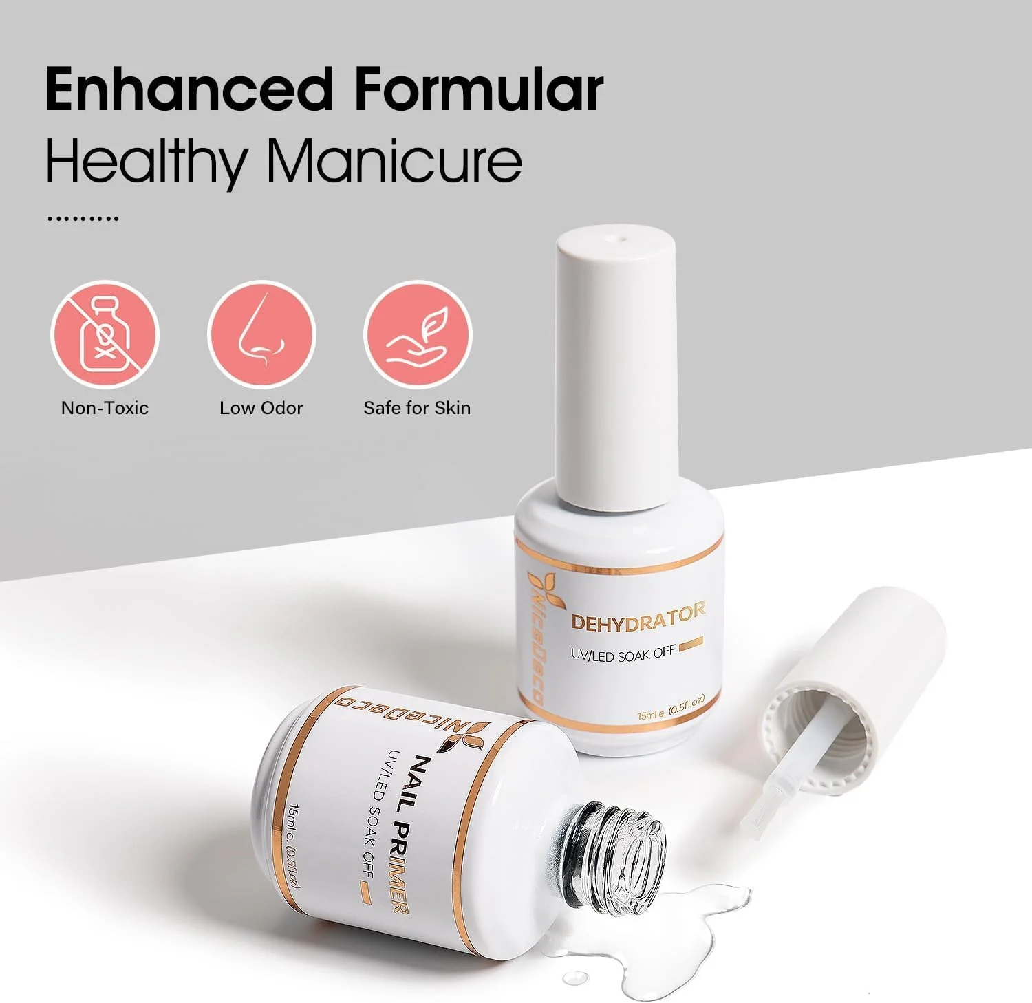 پرایمر و دهیدراتور ناخن بدون اسید نیکودکو هما 2 عدد 15 میلی لیتر، بدون تست حیوانی، وگان، آماده سازی ناخن برای لاک ژل و اکریلیک با ماندگاری طولانی پرایمر و دهیدراتور ناخن بدون اسید نیکودکو هما 2 عدد 15 میلی لیتر، بدون تست حیوانی، وگان، آماده سازی ناخن برای لاک ژل و اکریلیک با ماندگاری طولانی