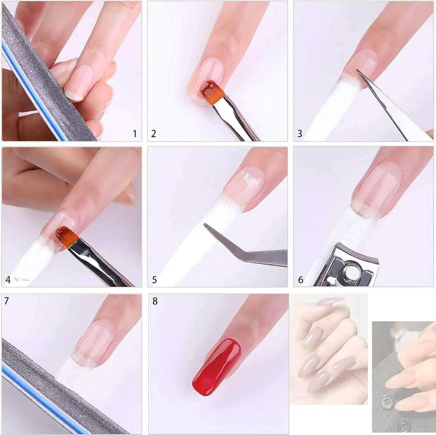 فیبر ناخن شیشه ای Needlid، فیبر نوک ناخن مصنوعی بادوام برای سالن های ناخن، منزل و آموزشگاه های ناخن فیبر ناخن شیشه ای Needlid، فیبر نوک ناخن مصنوعی بادوام برای سالن های ناخن، منزل و آموزشگاه های ناخن