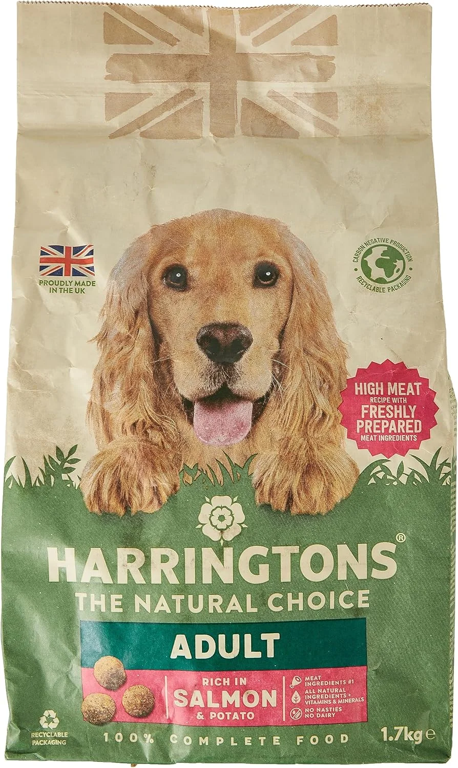 غذای خشک سگ هیرینگتونز با طعم سالمون و سیب زمینی 1.7 کیلوگرم