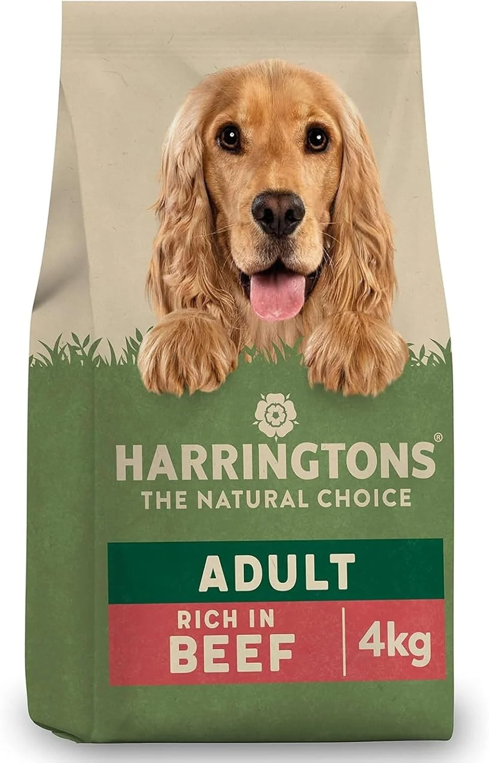 غذای خشک کامل سگ بالغ با طعم گوشت گاو و برنج Harringtons، ۴ کیلوگرم (بسته ۳ عددی) - تهیه شده با مواد کاملا طبیعی